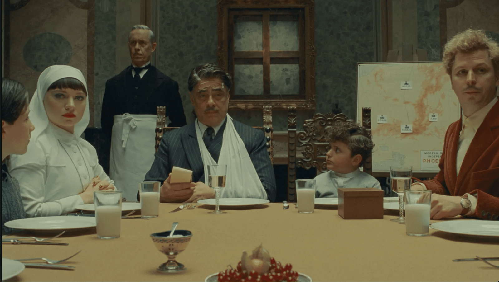 Wes Anderson’s The Phoenician Scheme Features Real Masterpieces Worth Millions Benicio Del Toro Renoir’s Enfant Assis en Robe Bleue Greta Garbo Magritte’s enigmatic The Equator
